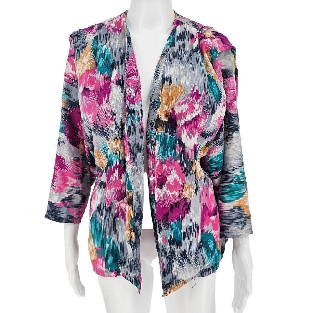 Vintage 80s Multicolor Brushstroke Caridgan M